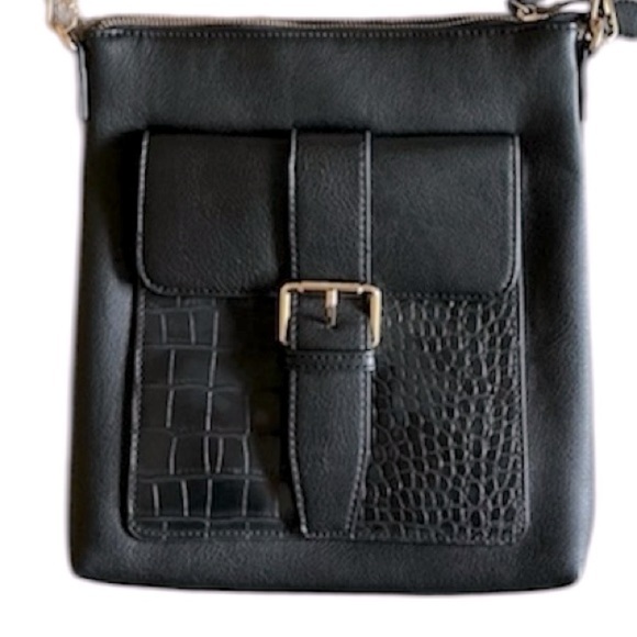 “Espe” crossbody bag.  Black. Vegan. - Picture 1 of 8